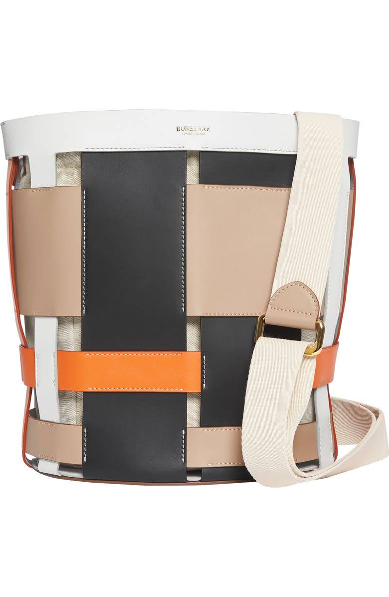 Burberry Small Foster Leather Bucket Bag, Main, color,