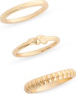 NORDSTROM RACK Three-Pack Textured Rings