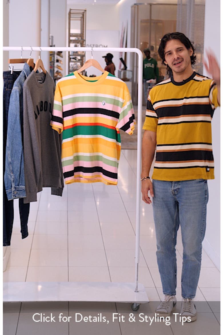 Treble Stripe Cropped Cotton Graphic T-Shirt video