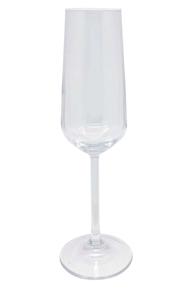 Fine Line Set of 4 Glass Champagne Flutes, Main, color, CLEAR