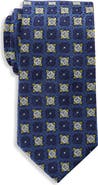 Oak Hill Premium by DXL Big & Tall Floral Medallion Silk Tie