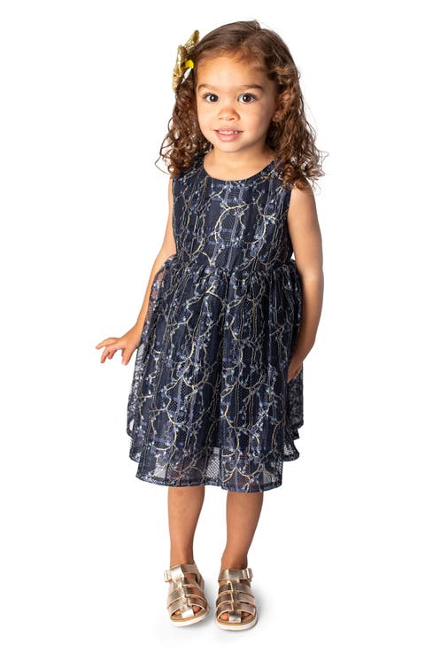 Metallic Lace Overlay Dress (Baby)