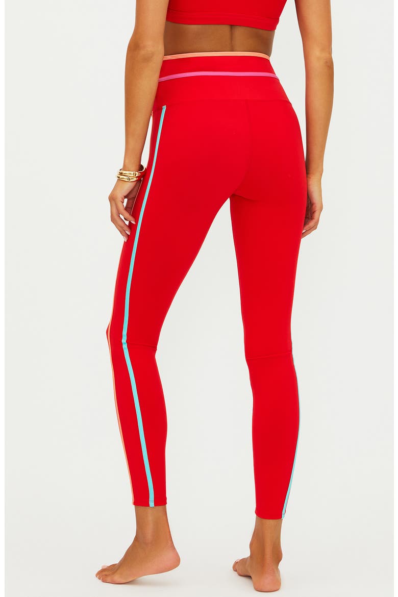 Solara Side Stripe Leggings, Alternate, color, STRAWBERRY