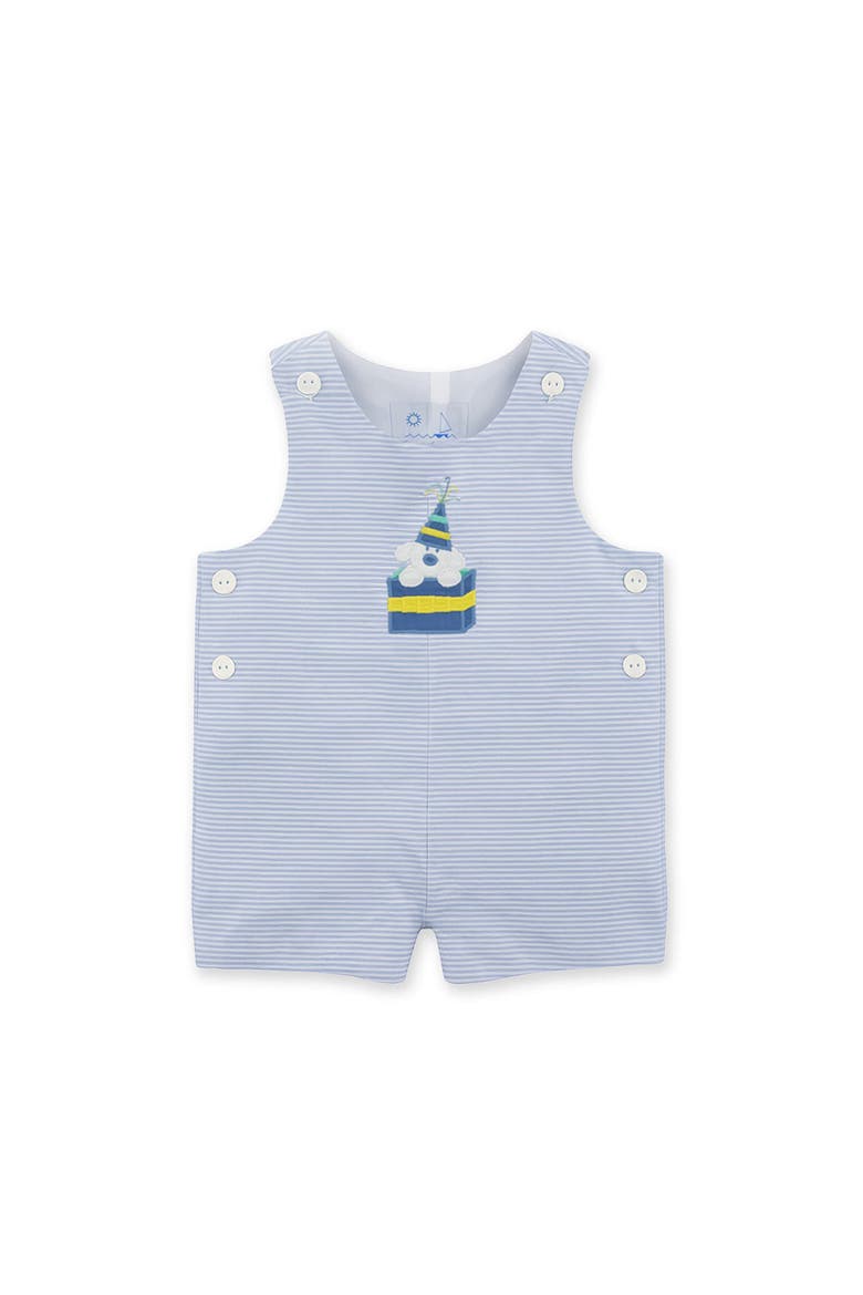 Ottoman Shortall With Present Puppy, Main, color, White/Blue