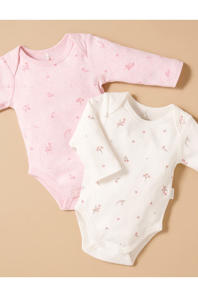 2 Pack Long Sleeve Bodysuit, Alternate, color, Pale Pink Blossom Pack