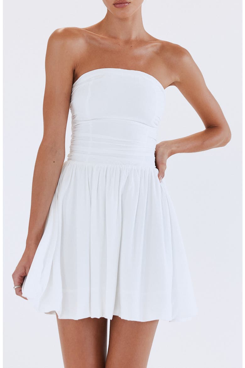 Rashida Strapless Minidress, Alternate, color, WHITE