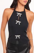 Petal 
Pup Velma Rhinestone Bow Halter Top