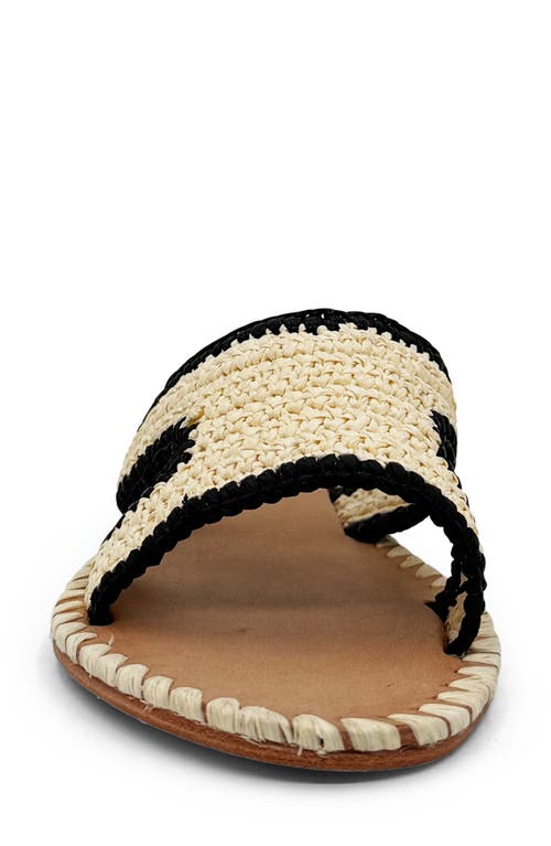 Shop Chelsea Crew Theo Crochet Slide Sandal In Beige Raffia
