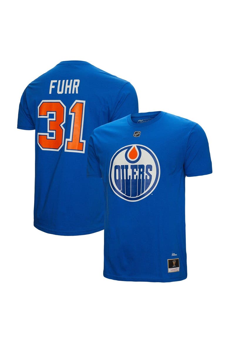 Men's Mitchell & Ness Grant Fuhr Royal Edmonton Oilers  Name & Number T-Shirt, Main, color, Royal