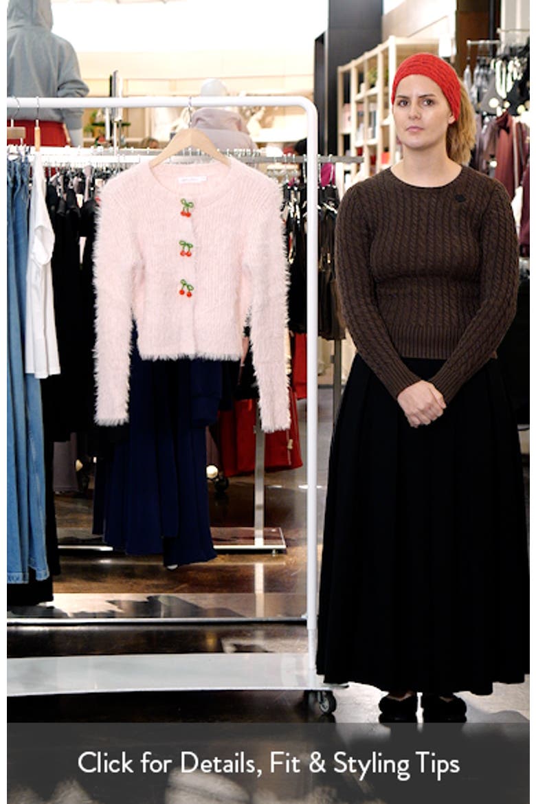 Cherry Appliqué Fuzzy Crop Cardigan video