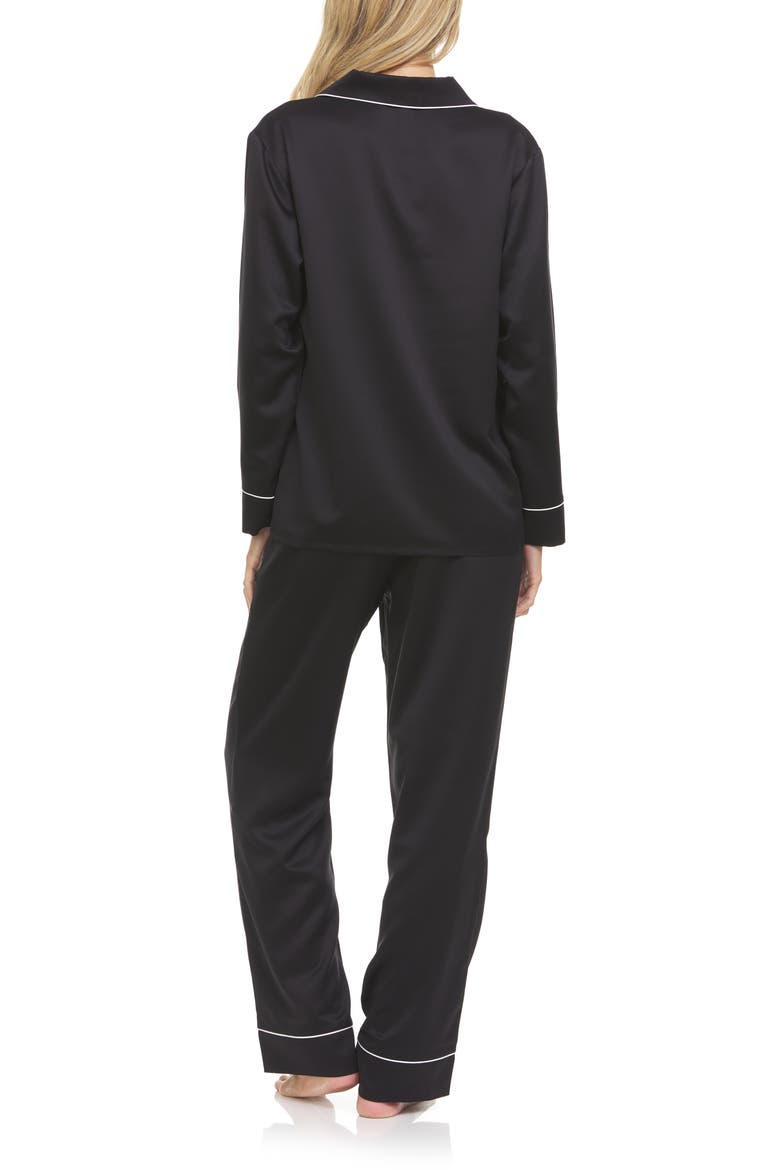Kamie Charmeuse Satin Pajamas, Alternate, color, BLACK