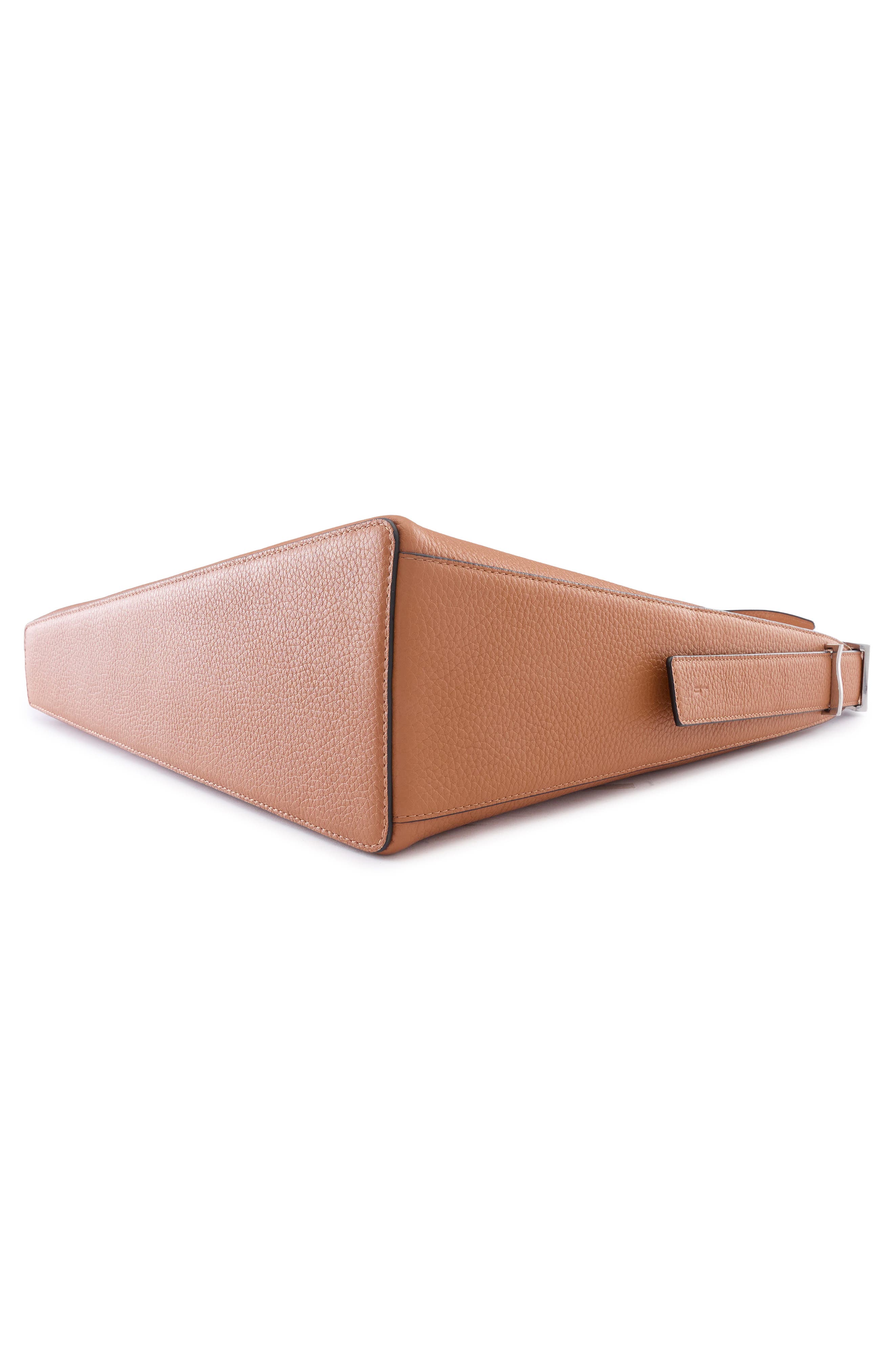 Large Danny Flatiron Pebble Leather Shoulder Bag, Alternate, color, CLAY