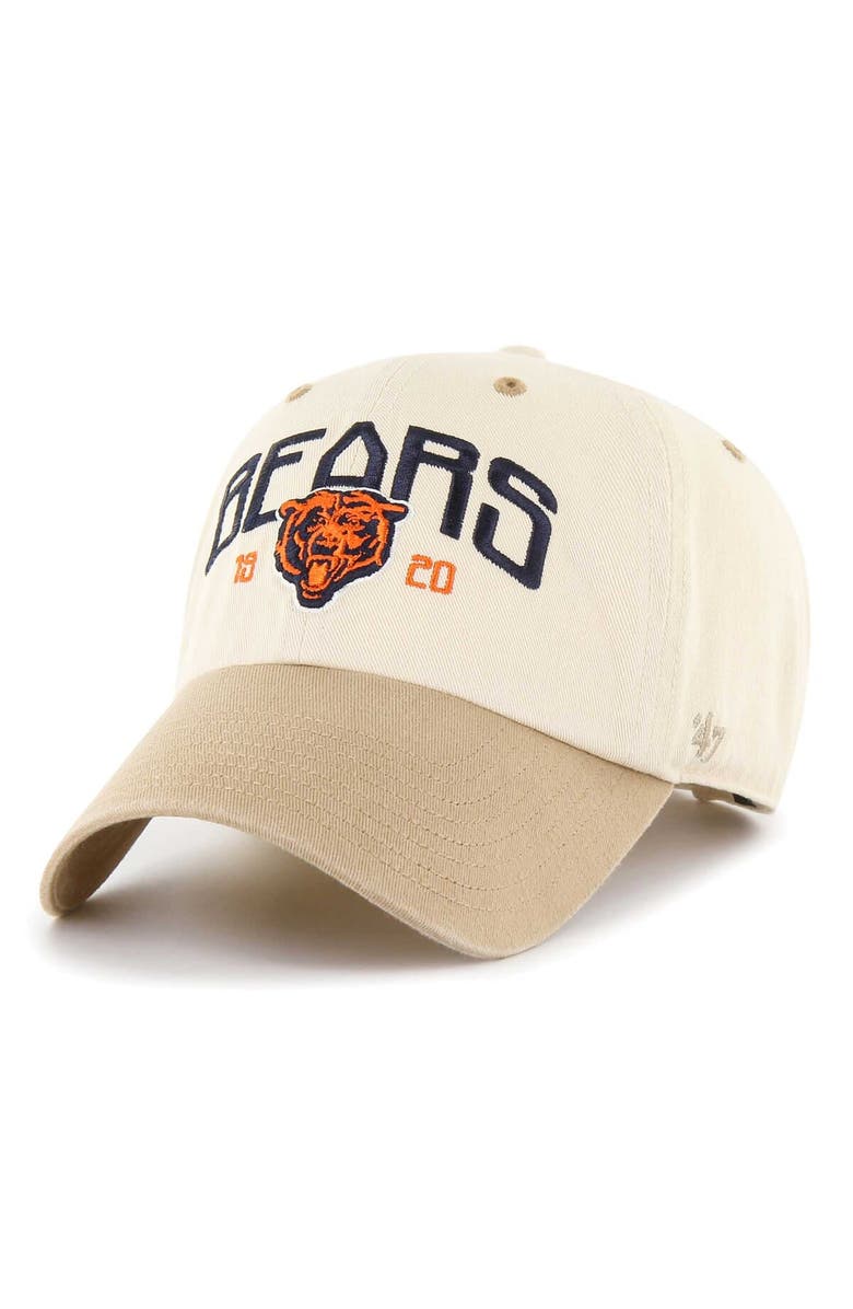 '47 Men's '47 Natural/Tan Chicago Bears Sierra Clean Up Adjustable Hat, Main, color,