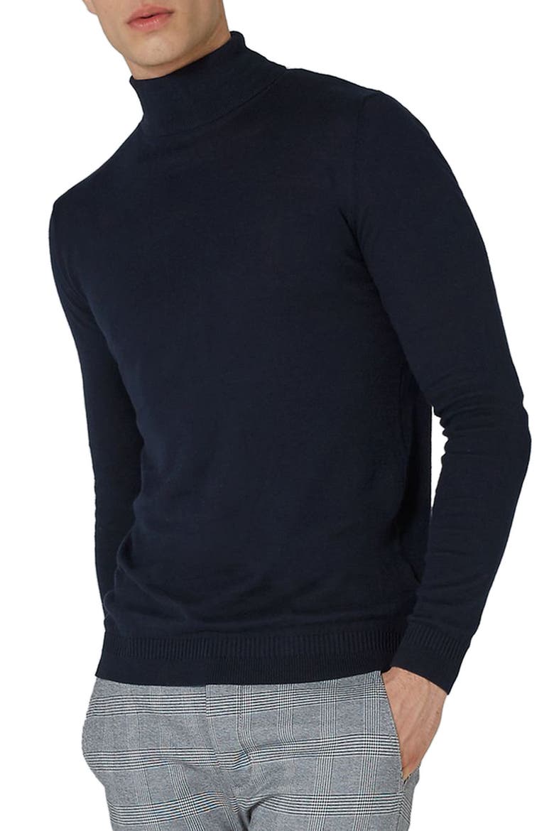 Turtleneck Sweater, Main, color, NAVY