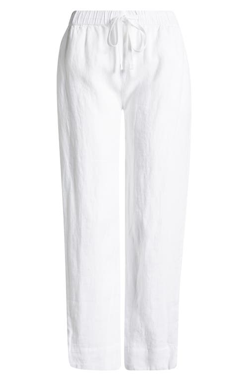 Caslonr Caslon(r) Tie Waist Taper Linen Pants In White