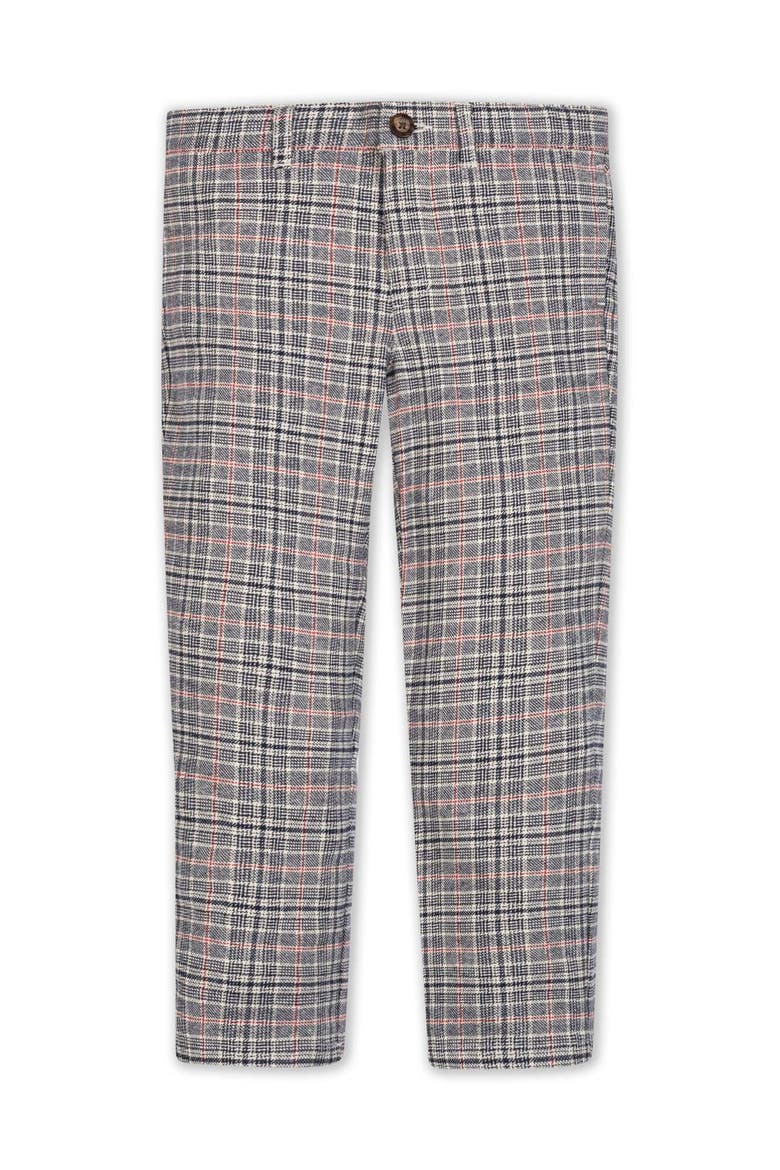 Kids' Organic Brushed Cotton Suit Pants, Main, color, Navy Glen Plaid