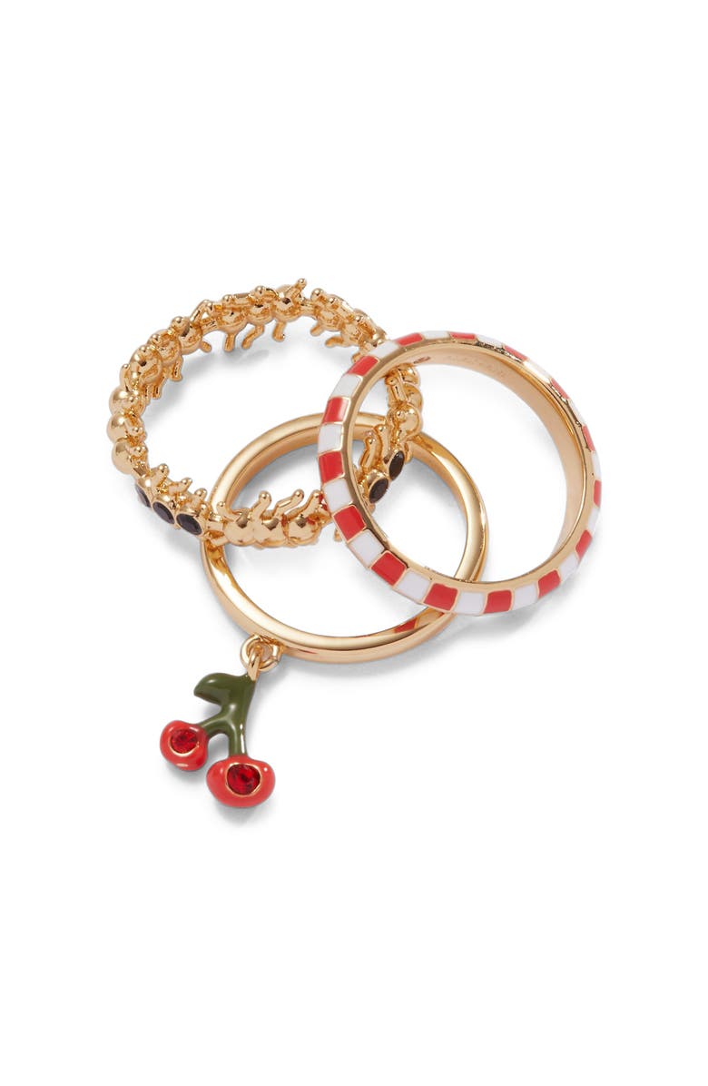 Alex and Ani Picnic Ring Stack, Alternate, color, Red