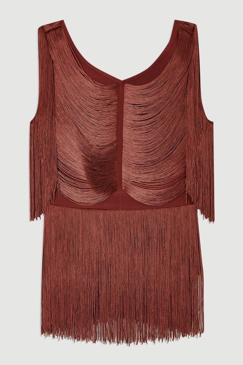 Draped Fringe Knitted Top, Alternate, color, Rich Red
