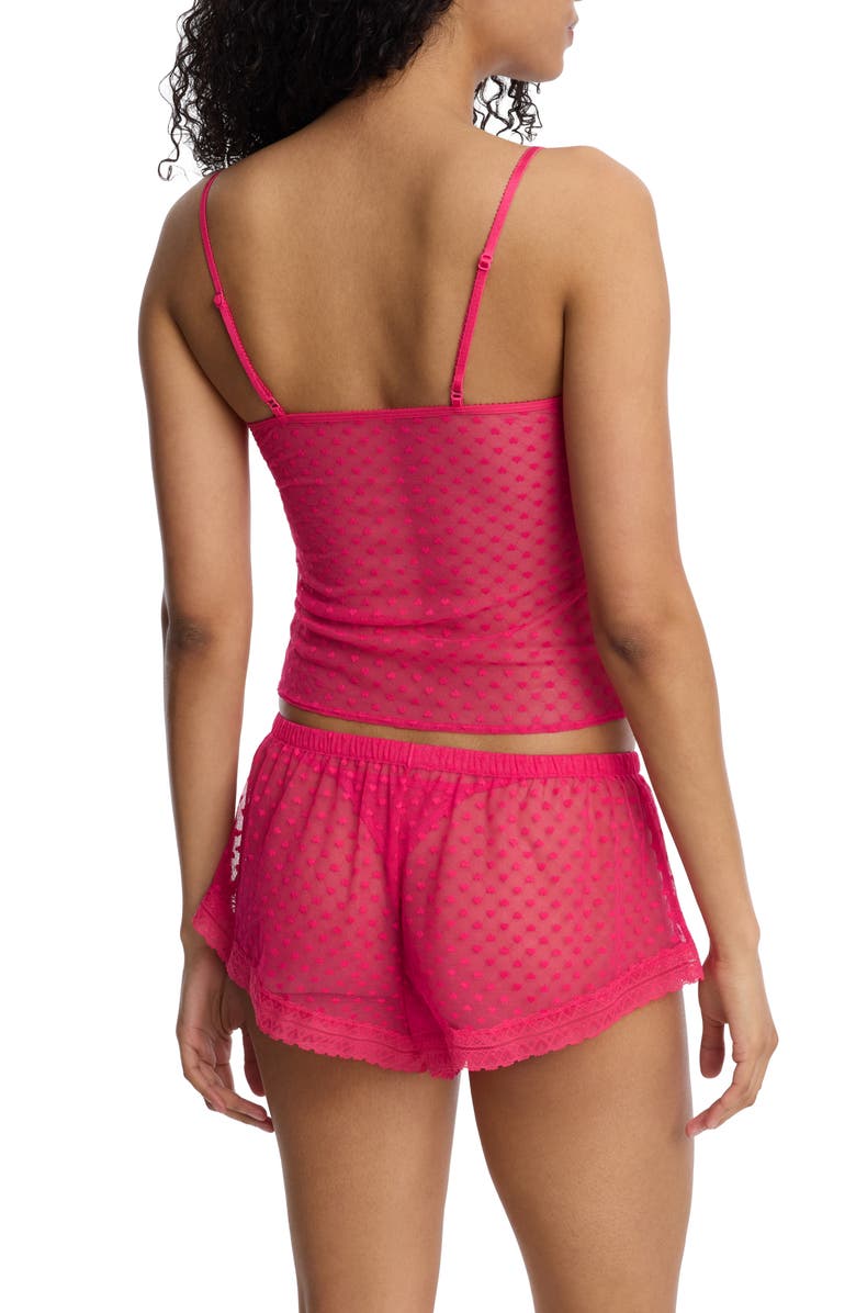 Skarlett Blue Heart Breaker Lace Shorts, Alternate, color, Neon Fuchsia