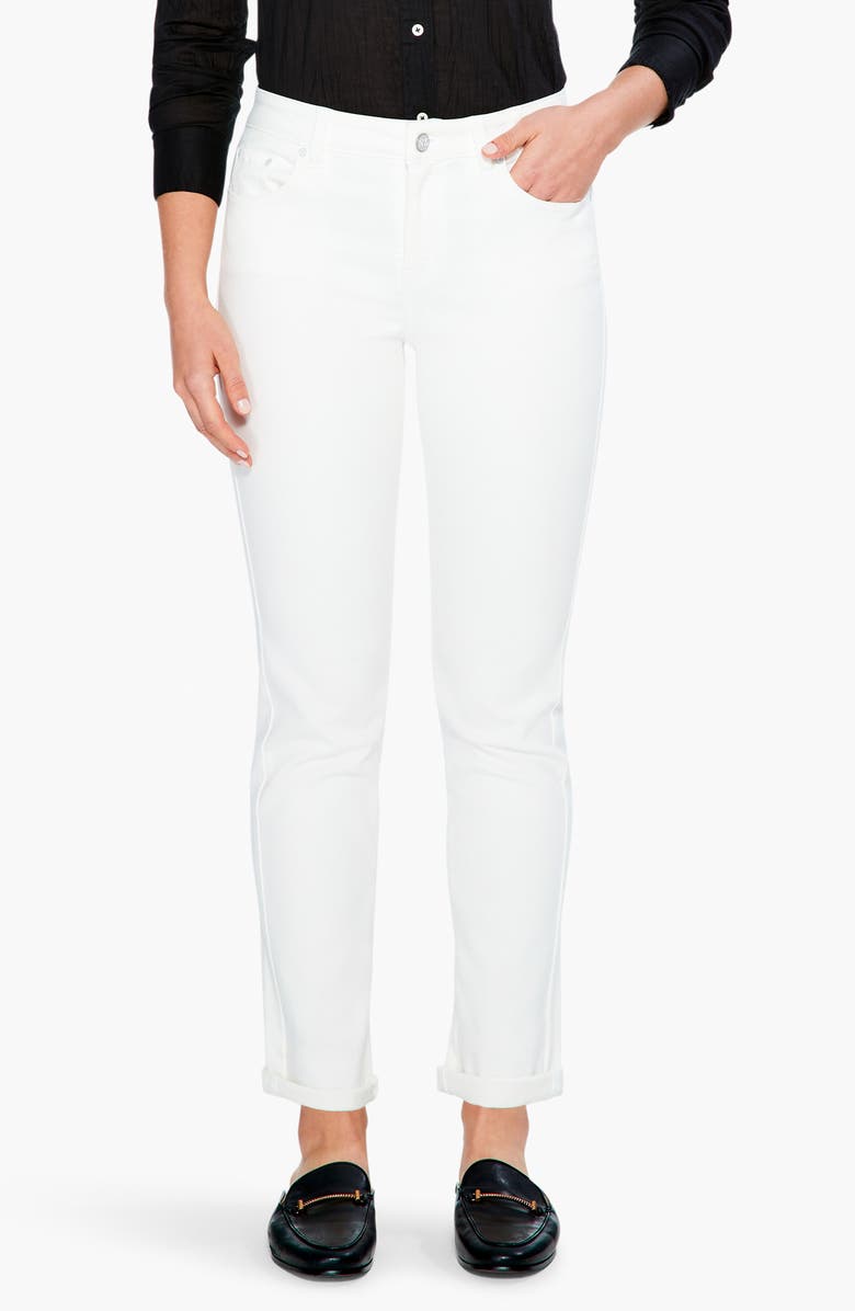 NIC+ZOE Girlfriend High Waist Jeans, Main, color, Paper White