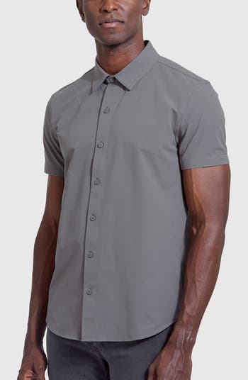 True Classic Commuter Slim Fit 4-Way Stretch Short Sleeve Button