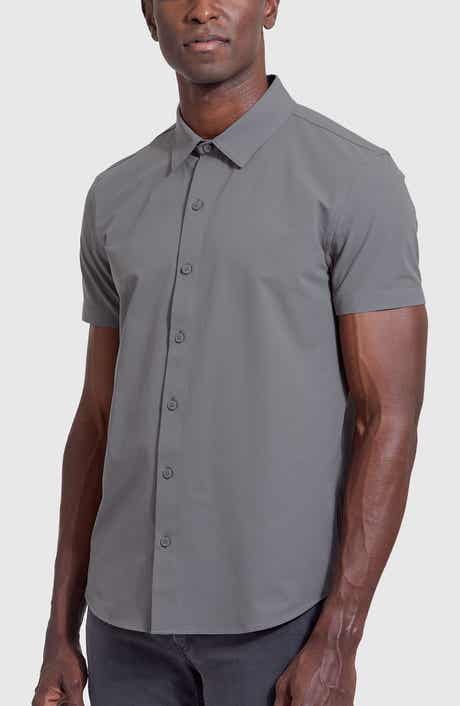 True Classic Commuter Slim Fit 4-Way Stretch Short Sleeve Button-Up Shirt