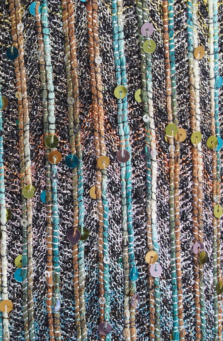 Missoni Metallic Zigzag Sequin Knit Column Gown, Alternate, color, Brown/Blue