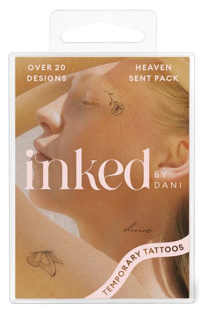 INKED by Dani Heaven Sent Temporary Tattoo Pack, Alternate, color, Black