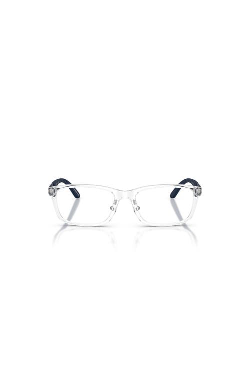 Emporio Armani 49mm Rectangle Optical Glasses In Metallic