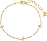 BY ADINA EDEN Triple CZ Four Leaf Flower Bracelet