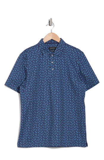 Bugatchi Stretch Cotton Knit Polo In Classic Blue