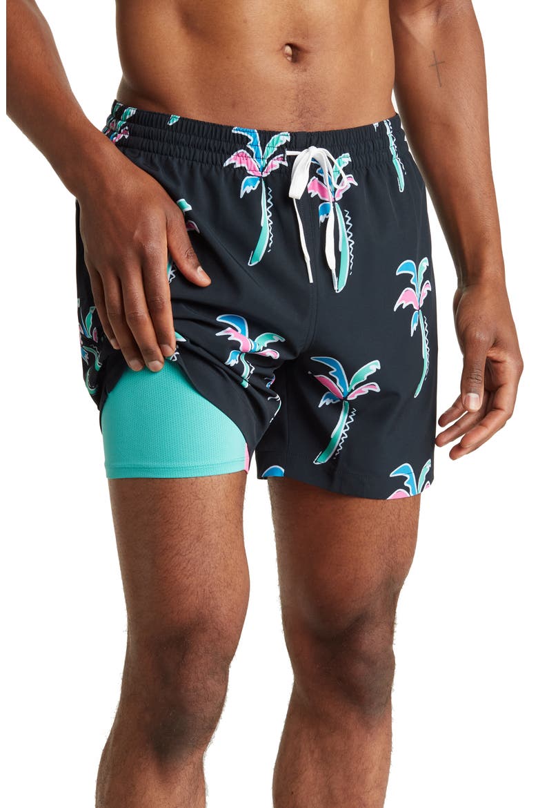 Classic Lined 5.5-Inch Swim Trunks, Alternate, color, BLACK - PATTERN BASE