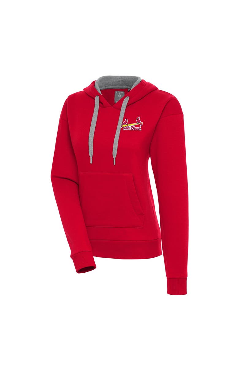 ANTIGUA Women's Antigua  Red Palm Beach Cardinals Victory Pullover Hoodie, Main, color, 