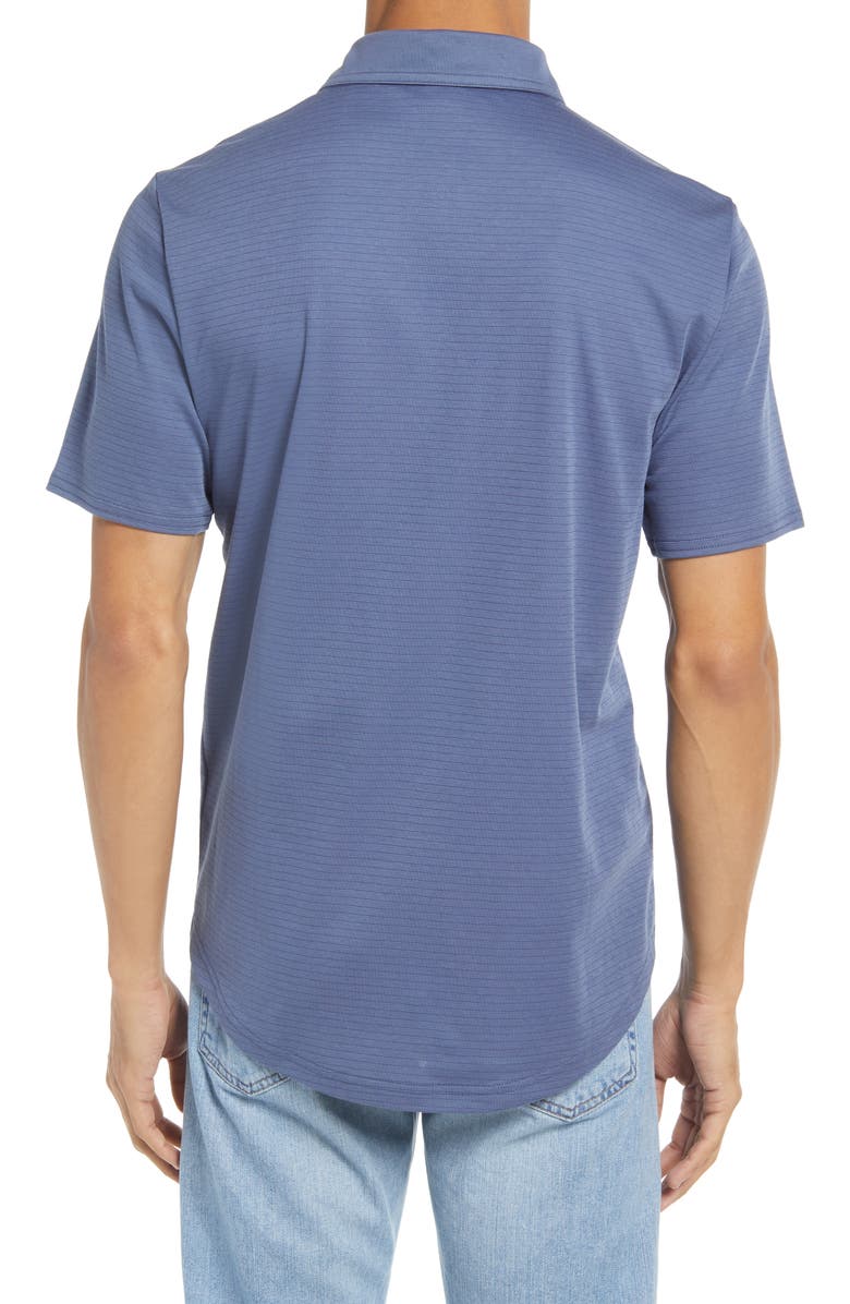 TravisMathew A Class Stripe Pima Cotton Blend Polo, Alternate, color, Vintage Indigo