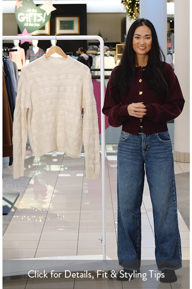 Virgo Cable Stripe Mock Neck Sweater video