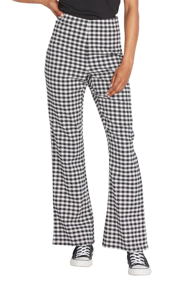 x Coco Ho Check Flare Pants, Main, color, ASH