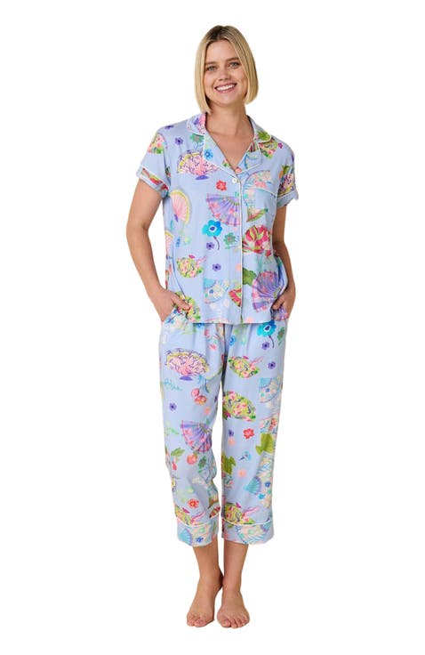 Pima Knit Capri Set Print