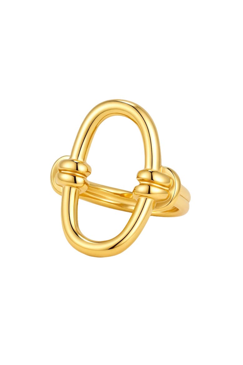 Outline Oval Statement Ring, Alternate, color, GOLD