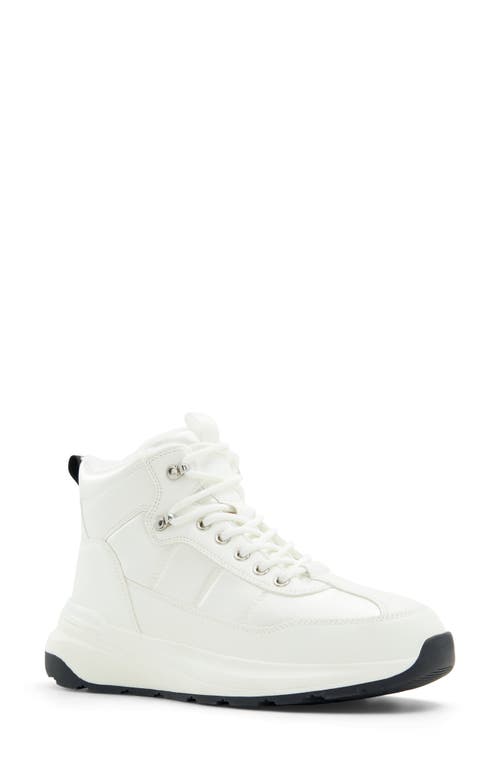 Shop Aldo Priemeth Waterproof Faux Fur Bootie In White/black