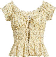 BDG Urban Outfitters Mabel Floral Cotton Top