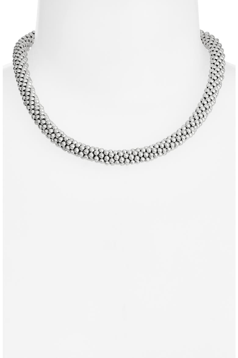 Yara Beaded Necklace, Alternate, color, SILVER