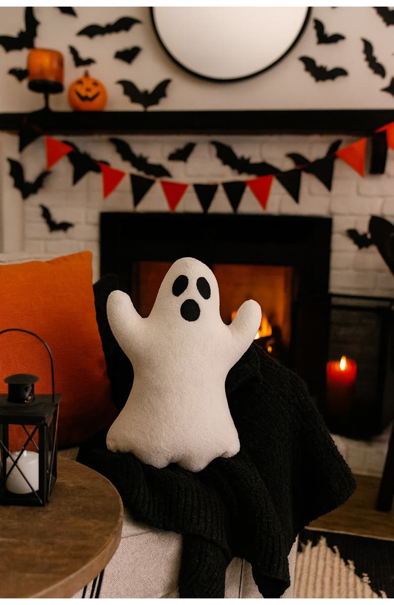 C&F Home Ghost Shaped Halloween Throw Pillow 13" x 19", Alternate, color, White