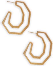 SAACHI Modern Hexagon Hoop Earrings
