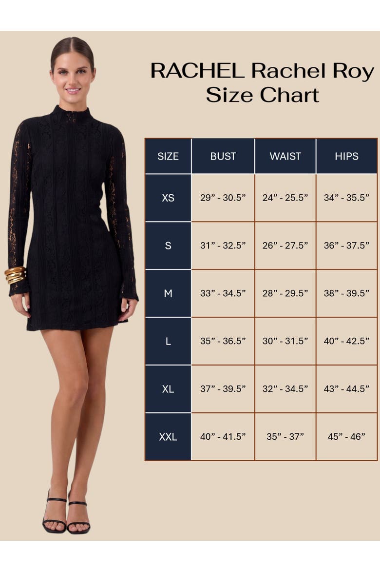 Lucia Mock Neck Lace Mini Dress, Alternate, color, Black