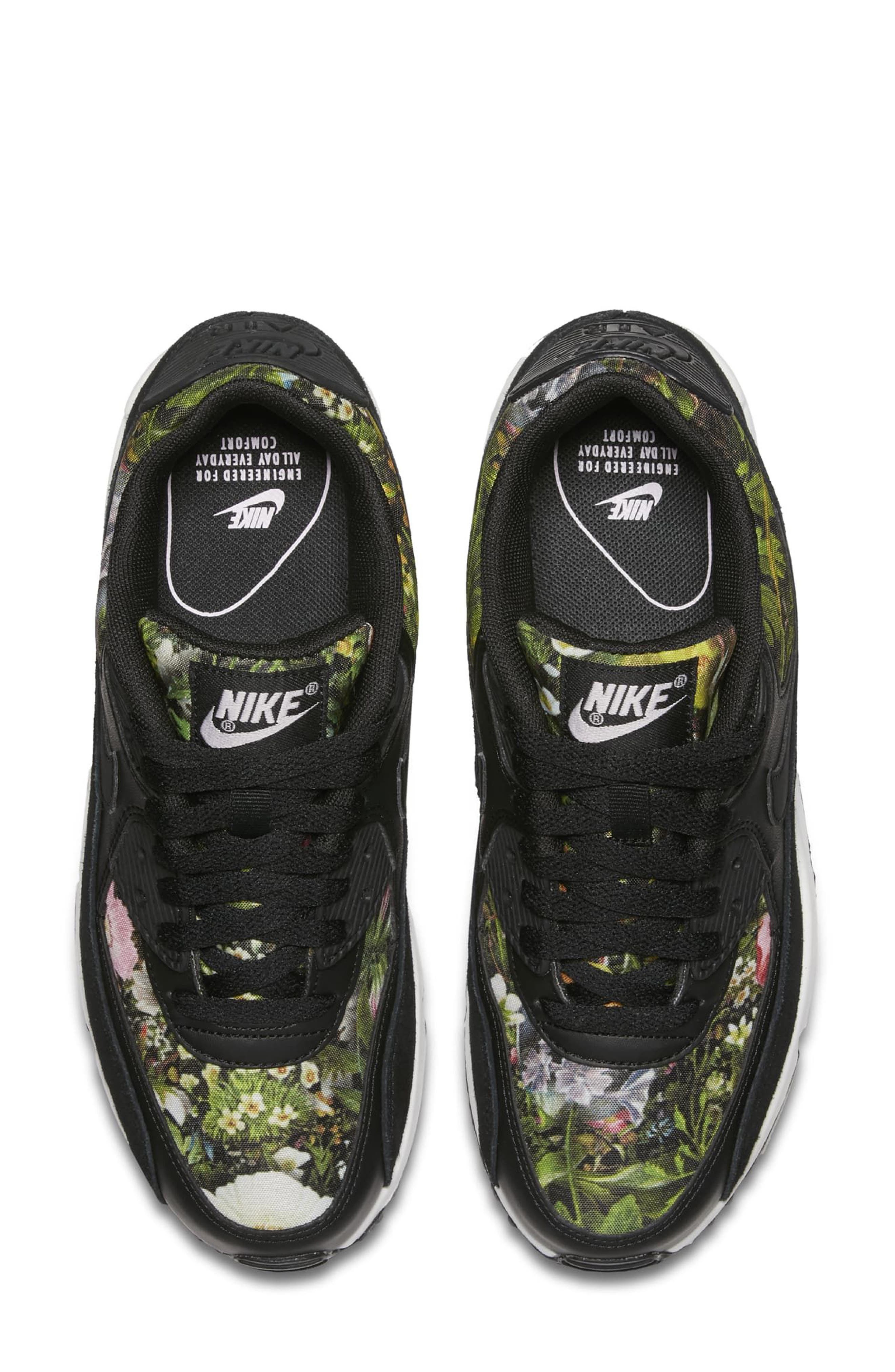 Air Max 90 SE Sneaker, Alternate, color, BLACK/ PINK/ WHITE