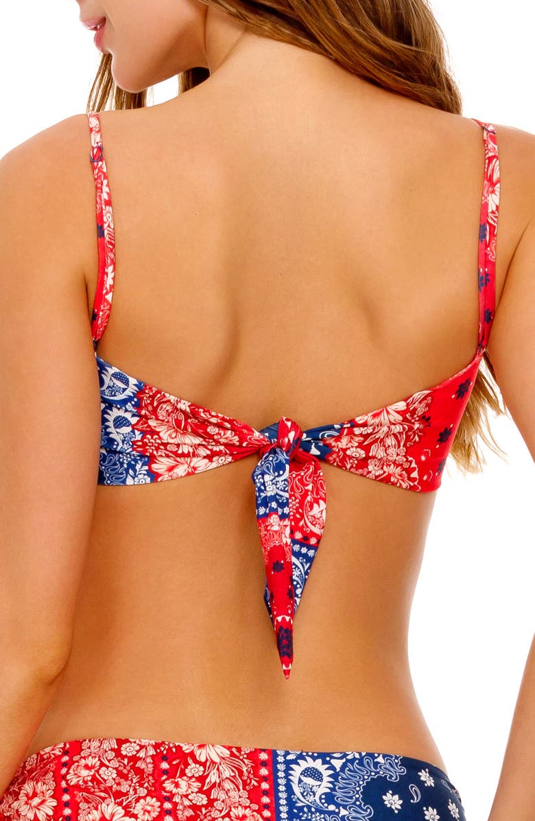 Agua Bendita Lucille Atma Knotted Bikini Top, Alternate, color, Red Multi