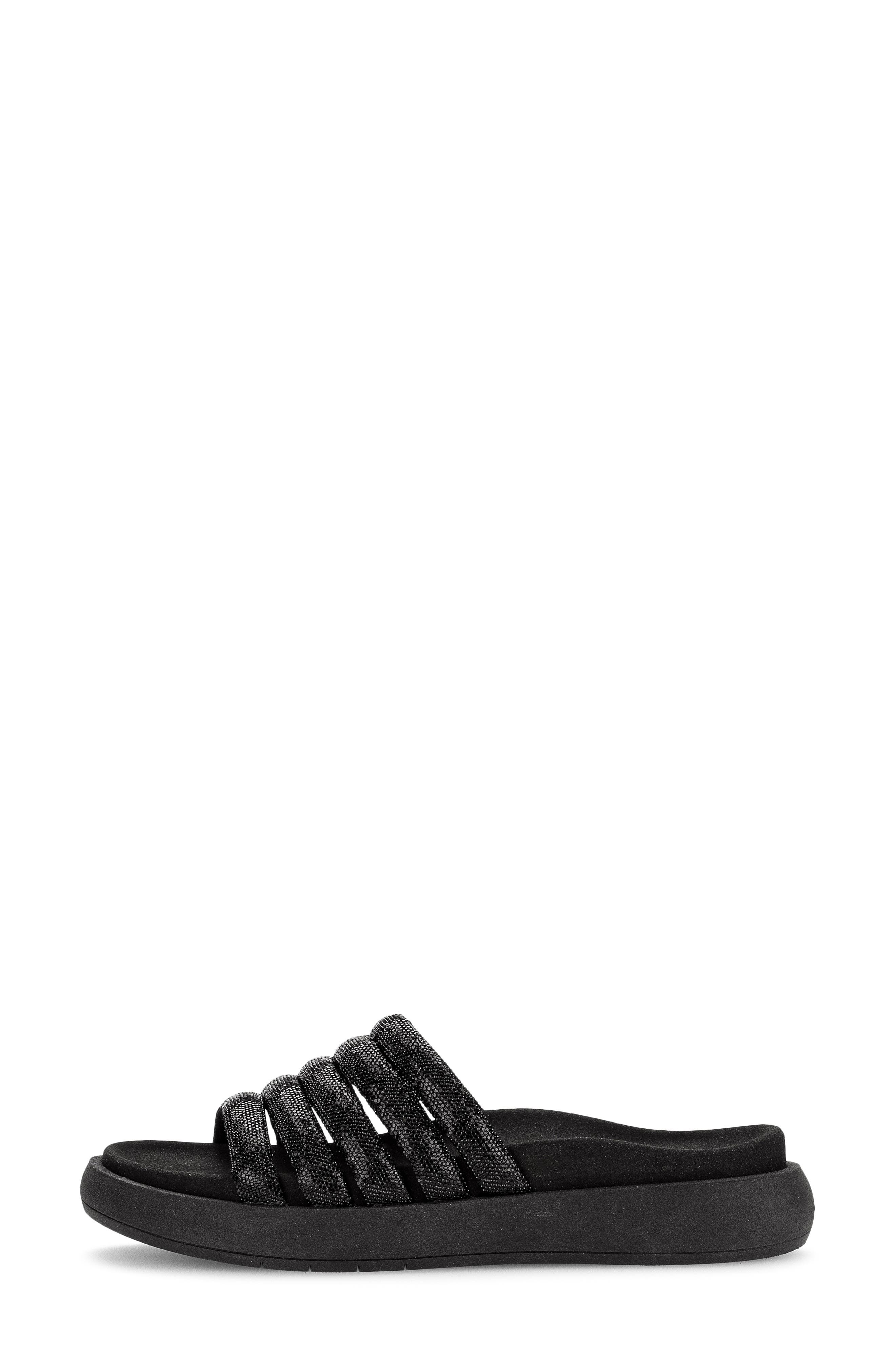 Gabor Strappy Slide Sandal, Alternate, color, Black