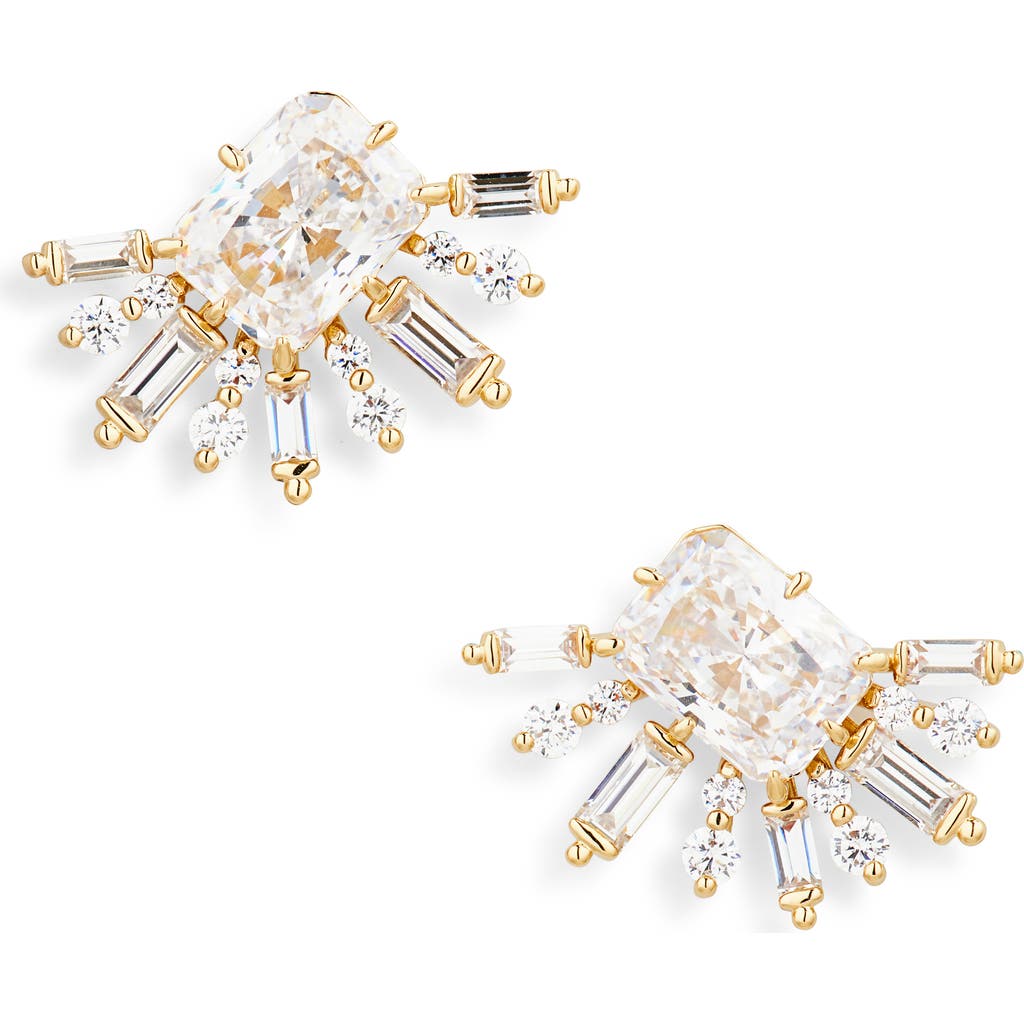 Nadri Stellar Halo Stud Earrings In Gold