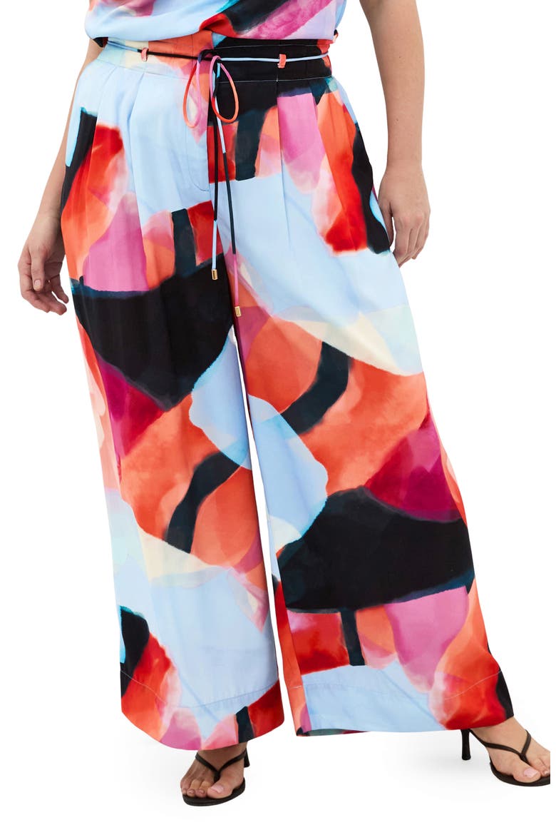 Shania Paperbag Waist Wide Leg Pants, Main, color, ASPECT
