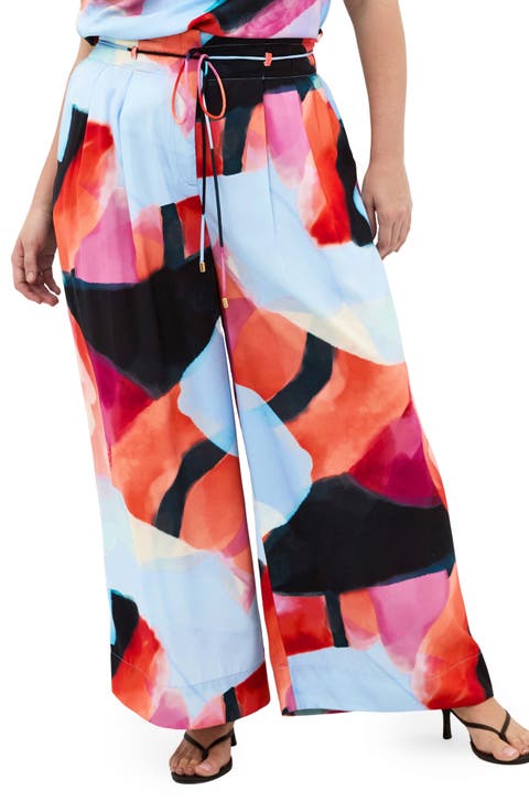 Shania Paperbag Waist Wide Leg Pants (Plus)